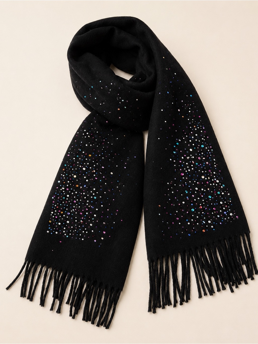 Black Embellished Scarf  by Natalie Mills